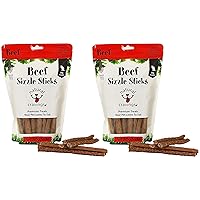 2 Pack of Beef Sizzle Sticks Dog Chew Treats, 12 Ounces Each, Made in The USA