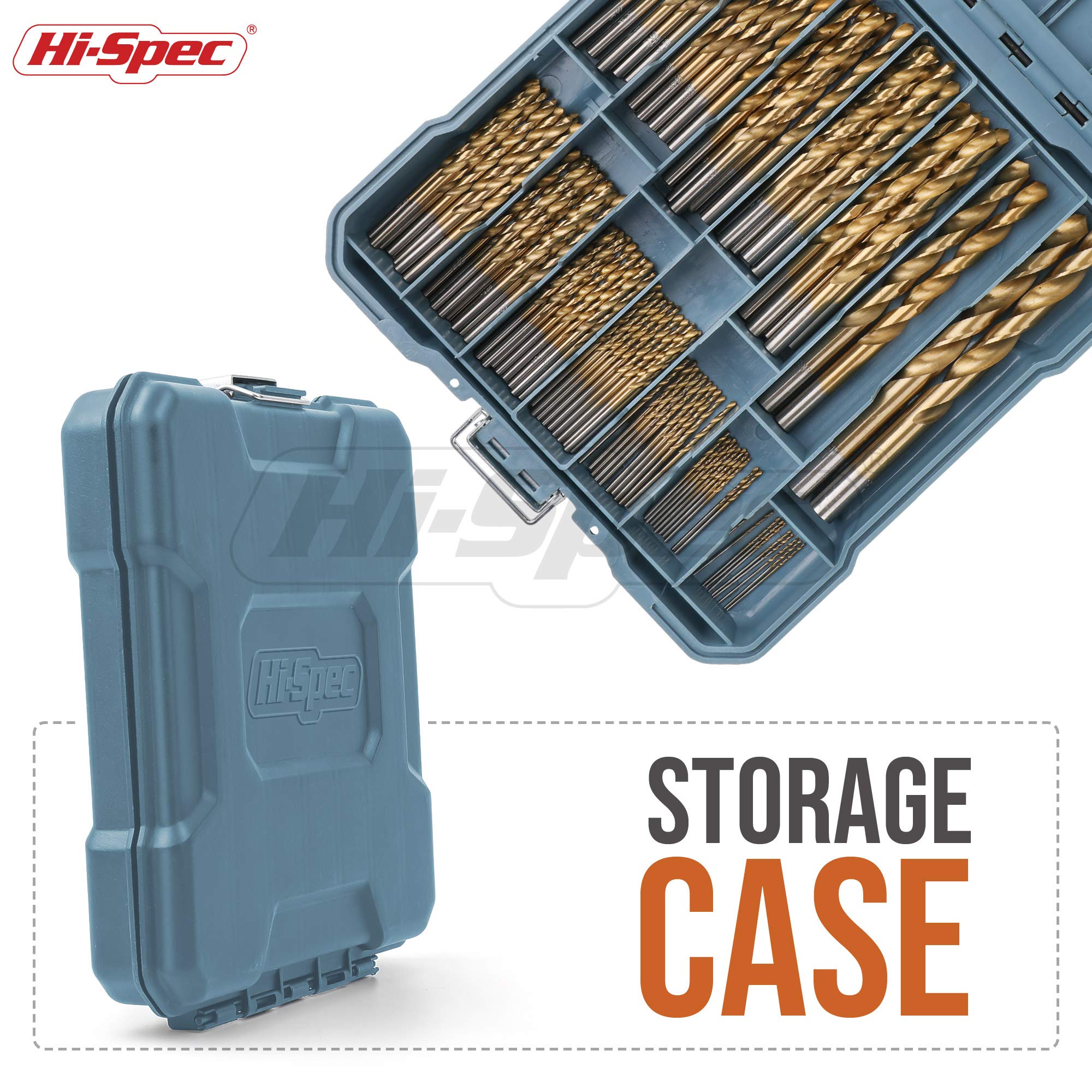 Hi-Spec 99 Piece SAE Multi Drill Bit Set. 14 Sizes from 1/16in to 3/8in. Metal, Wood, Drywall & Plastics Drilling with HSS Titanium Steel Bits. Complete in a Tray Case