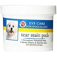 Miracle Care Tear Stain Pads Made in USA [Soft Pet Wipes for Gently Cleaning Eyes] Sterile Cat and Dog Wipes Formulated to Remove Tear Stains and Eye Debris, 90 Count