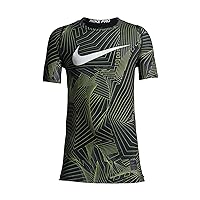 Nike Boy's Pro Cool Pro Cool HBR Short Sleeve Fitted Training Top (Small, Black(892434-010)/Gold)
