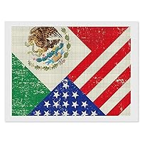 USA and Mexican Flag Diamond 5D Painting Full Square Drill Horizontal Art Picture DIY Home Wall Decor