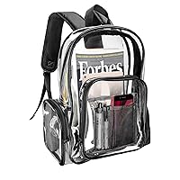 Heavy Duty Clear Backpack, See Through Backpacks Transparent Clear Large Bookbag for School Work Stadium Security