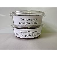 Dwarf Tropical White Isopods (25ct) + Temperate Springtails (8oz). Bioactive Clean Up Crew & Reptile Food