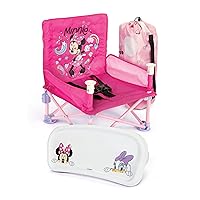 Jakks Pacific Inc. Minnie Baby Booster Seat, Portable Fold N Go Chair with Removable Tray & Colorful Carry Bag, 6-9 Months