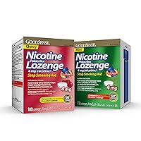 GoodSense Nicotine Polacrilex Lozenge 4 mg (Nicotine), Mint and Cherry Flavor Convenience Pack, Smoking Cessation Aid