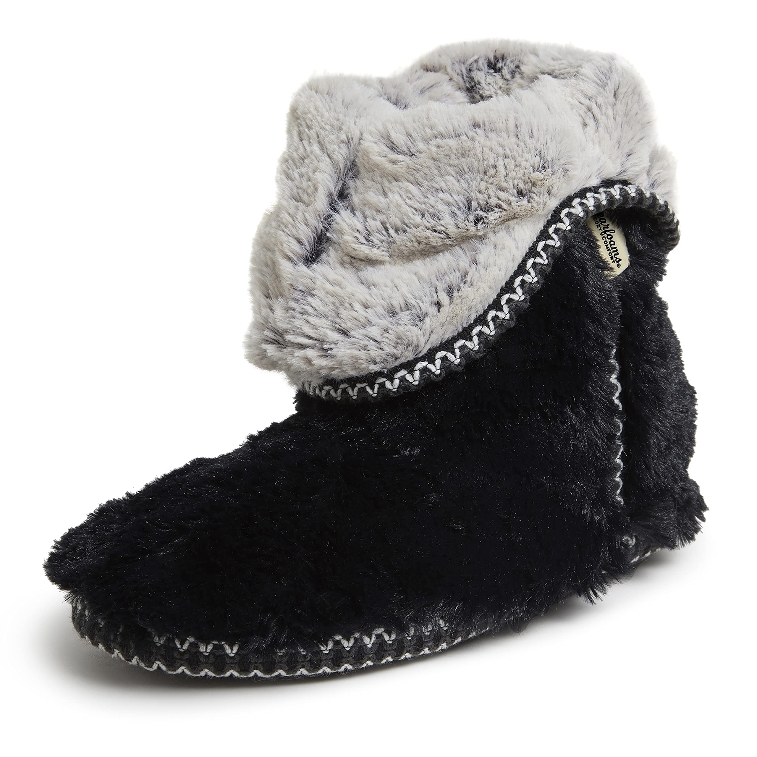 Dearfoams Women's Beth Furry Foldover Boot Slipper