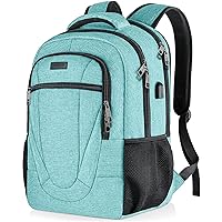 BIKROD Teal Backpack for Women and Men, Extra Large School Backpacks for Teens, Water Resistant Back Pack with USB Charging Port Fits 17 Inch Laptop, Business Anti Theft Sturdy Computer Bag Gifts
