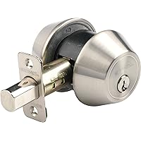 BRINKS. Double Cylinder Keyed Deadbolt Lock, Satin Nickel - Pick, Bump and Drill Resistant and Comes with an Anti-Pry Shield
