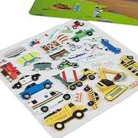 Melissa & Doug Vehicles Puffy Sticker Play Set Travel Toy with Double-Sided Background, 32 Reusable Puffy Stickers