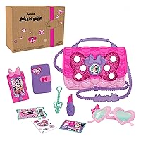Just Play Disney Junior Minnie Mouse Bowfabulous Bag Set, 9-pieces, Dress Up and Pretend Play, Kids Toys for Ages 3 Up