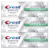 3D White Brilliance Blast Whitening Toothpaste, Energizing Mint, 3 Count