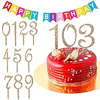 Happy Birthday Cake Topper Numbers - Set of 10 Large 0-9 Numbers for all Your Celebrations 16th, 18th, 21st, 30th, 40th, 50th, 60th - Bday Banner Sign