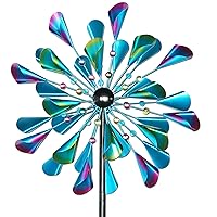 Decoroca Yard Large Wind Spinners Outdoor - 72in Yard Wind Spinner & Sculpture for Outdoor Yard Patio Lawn Garden Clearance, Double Wind Spinners with Metal Stake, Spring Yard Decor Gifts