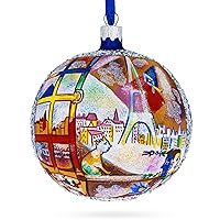 City of Dreams: 1913 'Paris Through The Window' by Marc Chagall Artistic Blown Glass Ball Christmas Ornament 4 Inches