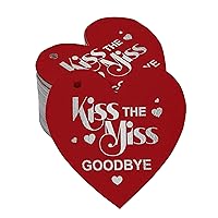 Pack of 50 Kiss The Miss Goodbye Bridal Shower Favor Paper Tags Craft Real Silver Foil Hang Tags