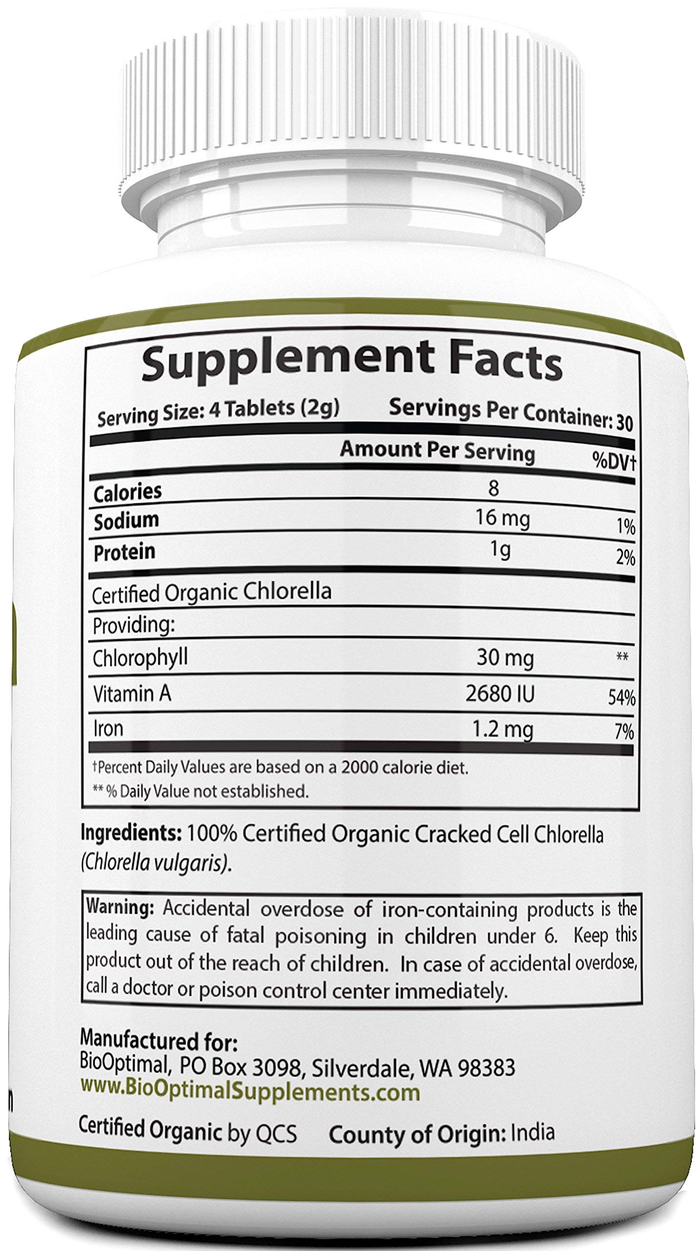BioOptimal Chlorella Spirulina - Bundle - Organic Chorella Tablets & Organic Spirulina Tablets, 120 Count Each, Premium Quality 4 Organic Certifications