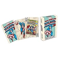 AQUARIUS Marvel Captain America Covers Playing Cards - Captain America Themed Deck of Cards for Your Favorite Card Games - Officially Licensed Marvel Merchandise & Collectibles