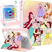 Besoar for iPad 9th/8th/7th Generation 10.2 inch Case Cute Cartoon Kawaii for Girls Kids Girly Women Design Covers,360 Degree Rotating Folio Stand Pencil Holder for Apple i Pad 9/8/7 Gen,Red Hair Girl