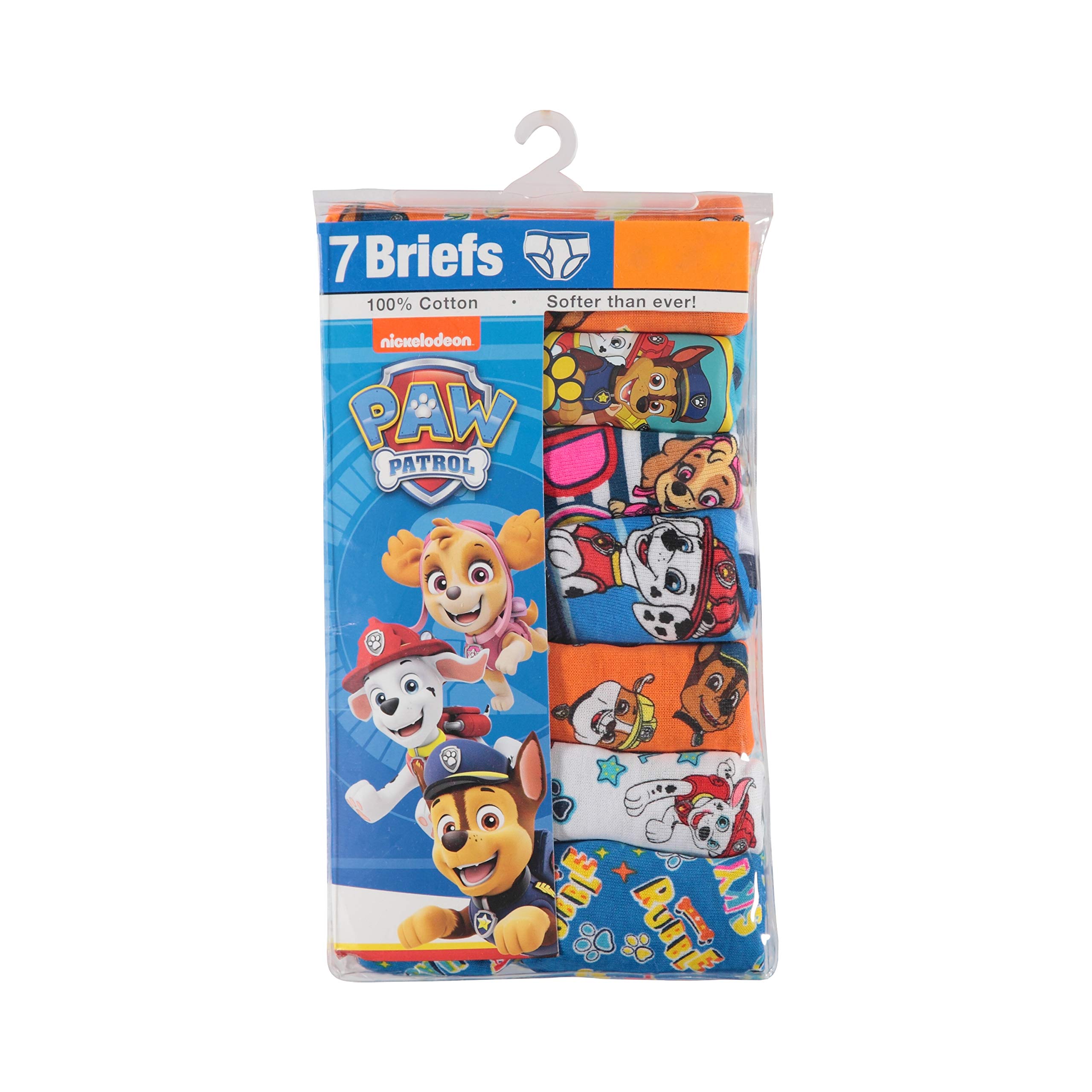 Paw Patrol Boys' 100% Combed Cotton Underwear 5-10packs Available with Chase, Skye, Rubble and More in Sizes 18m, 2/3t, 4t