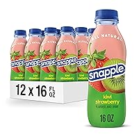 Snapple Kiwi Strawberry Juice Drink, 16 Fl Oz Recycled Plastic Bottle, Pack Of 12, All Natural, No Artificial Flavors Or Sweeteners, Contains 3% Real Juice