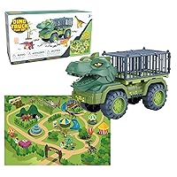 Dino Truck Play Set - 16 Piece Play Set Includes Big Play Mat & Dino Accessories, Pretend Play, Kids Ages 3+