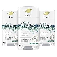 Dove Care by Plants Deodorant Stick for long-lasting deodorant protection Tea Tree aluminum free deodorant, 2.6 Oz, Pack of 3