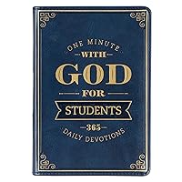 One Minute with God for Students Devotional, Navy Faux Leather Flexcover