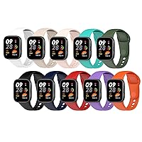 Sport Silicone Wrist Bands Compatible with Xiaomi Redmi Watch 3/ Mi Watch Lite 3 Replacement Accessories Strap Waterproof One Size 5.5