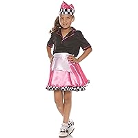 Underwraps Little Girl's Little Girl's 1950s Car Hop Costume Childrens Costume, Multi, Small