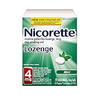 Nicorette 4 mg Mini Nicotine Lozenges to Help Quit Smoking - Mint Flavored Stop Smoking Aid, 72 Count