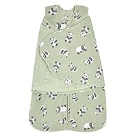 HALO Micro-Fleece Sleepsack Swaddle, 3-Way Adjustable Wearable Blanket, TOG 3.0, Cozy Pandas, Small, 3-6 Months