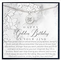 22nd Birthday Gift for Women Birthday Gift for 22 Year Old Girl Gifts for Her Bday Gift Ideas for 22 Birthday Jewelry Gift for Women Age 22 - CZ Diamond Necklace