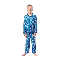 Ultra Game NBA Boys 2-Piece Loose-fit Button Down Pajamas Set (Sizes 4-20)
