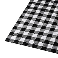 60 Sheets Waterproof Gift & Flower Wrapping Paper Tartan Pattern Wrapping Paper for Birthday, Holiday, Party, Wedding, Gift Packing, 22.8x22.8 Inches, Black