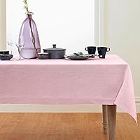 Solino Home Linen Tablecloth 60 x 90 Inch – 100% Pure European Flax Linen Bubblegum Pink Tablecloth – Machine Washable Rectangular Tablecloth for Spring, Summer, Indoor, Outdoor – Athena