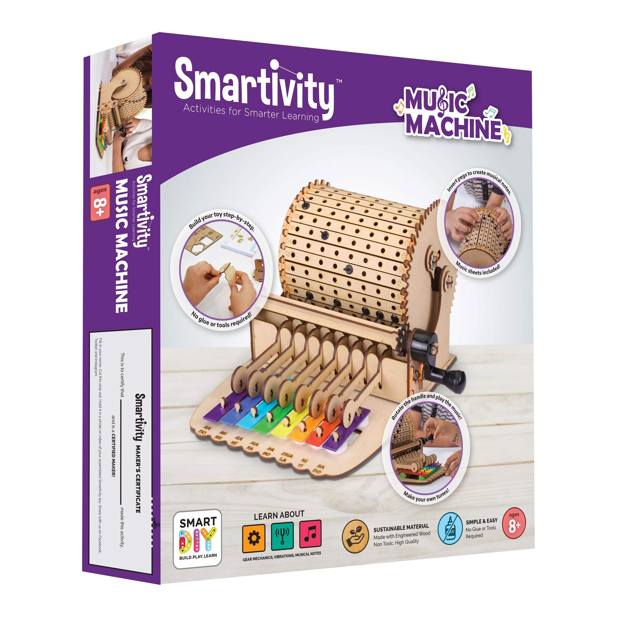Smartivity Music Machine; Mechanical Action, Science, Engineering STEM and STEAM Building Kit for Kids Ages 8 and Up