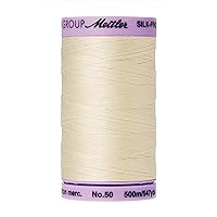 Mettler Silk-Finish Solid Cotton Thread, 547 yd/500m, Antique White