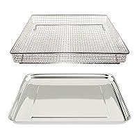 Univen Stainless Steel Baking Tray Pan and Air Fryer Basket Compatible with Cuisinart Airfryer TOA-060 and TOA-065
