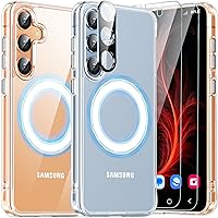 for Samsung Galaxy S24 Plus Case Clear, [with Screen Protector & Camera Lens Protector] [Non-Yellowing] [Military-Grade Drop Protection] Slim Protective Case for Galaxy S24 Plus 5G-Clear