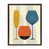 Sylvie Wine Framed Canvas Wall Art by Amber Leaders Designs, 18x24 Brown