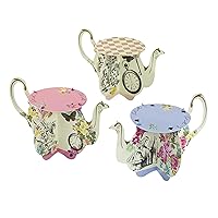 Talking Tables Truly Alice Teapot Cupcake Stands for a Tea Party, Multicolor (6 Pack)