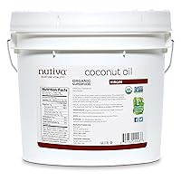 Nutiva Organic Coconut Oil 128 fl oz, Cold-Pressed, Unrefined Cooking Oil, Natural Hair Oil, Skin Oil, Massage Oil, USDA Organic, Extra Virgin Coconut Oil (Aceite de Coco)