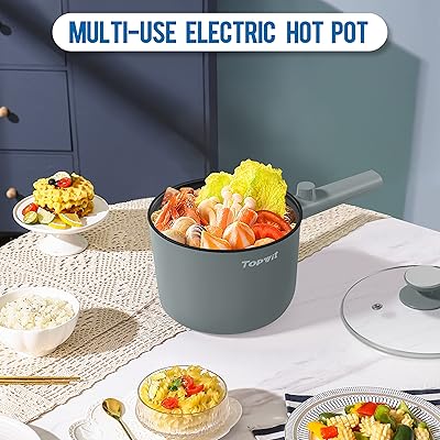 Topwit Hot Pot Electric, 1.5L Ramen Cooker, Portable  
