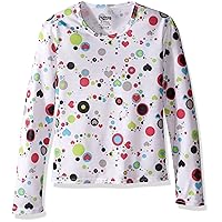 Hot Chillys Youth Pepper Skins Print Crewneck, Dots & Hearts-White, X-Large