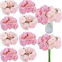 Jexine 30 Pcs Artificial Peonies Silk Flower Fake Peonies for Wedding Office Home Party Decoration Table Centerpieces (Dark Pink, Light Pink)