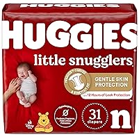 Newborn Diapers, Little Snugglers Baby Diapers, Size Newborn (up to 10 lbs), 31 Count