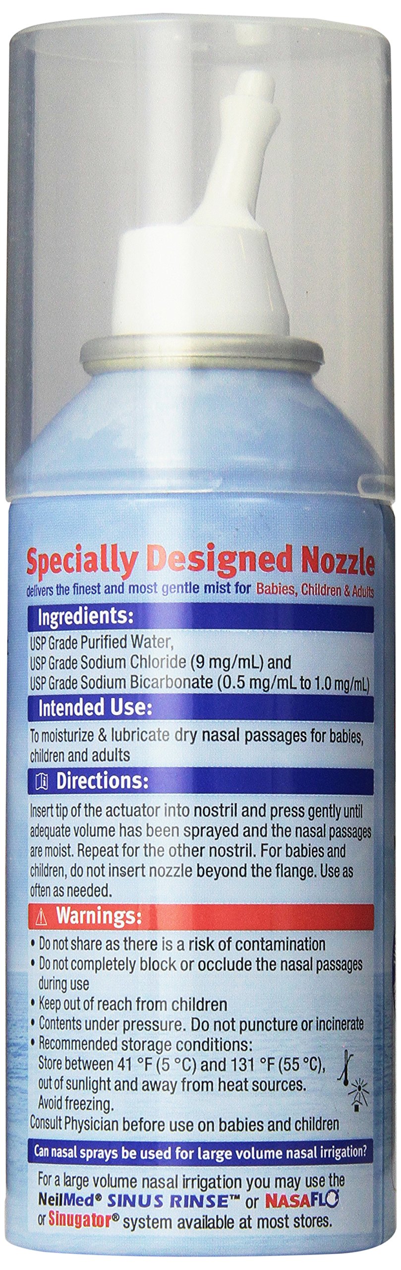 NeilMed NasaMist All in One Multi Purpose Saline Spray, 6.3 Fl Oz & Nasamist Saline Spray, 4.2 Fluid Ounce