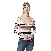 Jessica Simpson Womens Hollie Striped Button-Down Cardigan Sweater
