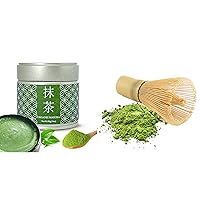Kagoshima Tea Organic Matcha Green Tea Powder and Premium Quality Matcha Chasen Whisk from Japanese Green Tea Co – Easy To Use and Clean - Premium Organic Matcha – Easy Brewing Matcha- Non-GMO