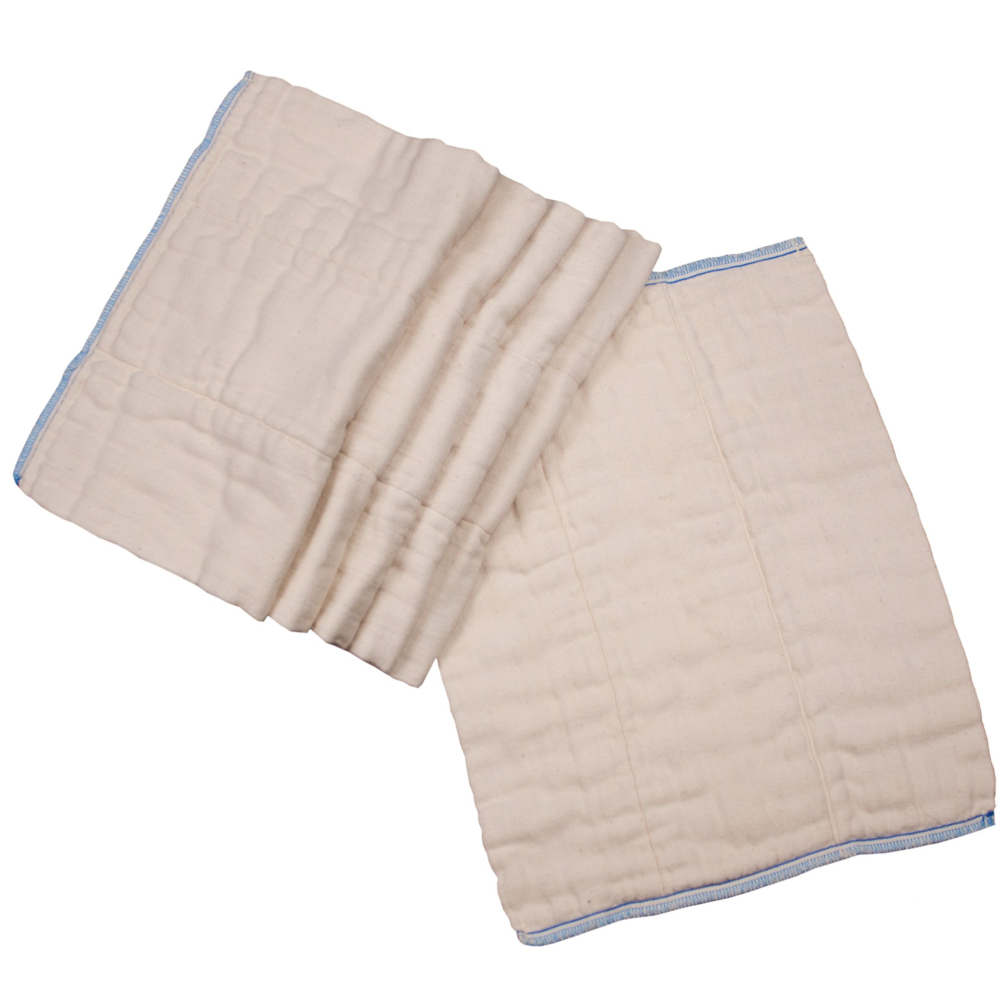 OsoCozy Prefolds Unbleached Cloth Baby Diapers, Size 1 (7-15 lbs), Soft, Absorbent and Durable 100% Natural Cotton, Our Diaper Service Quality Prefolds, Unbleached Natural Color - 6 Pack